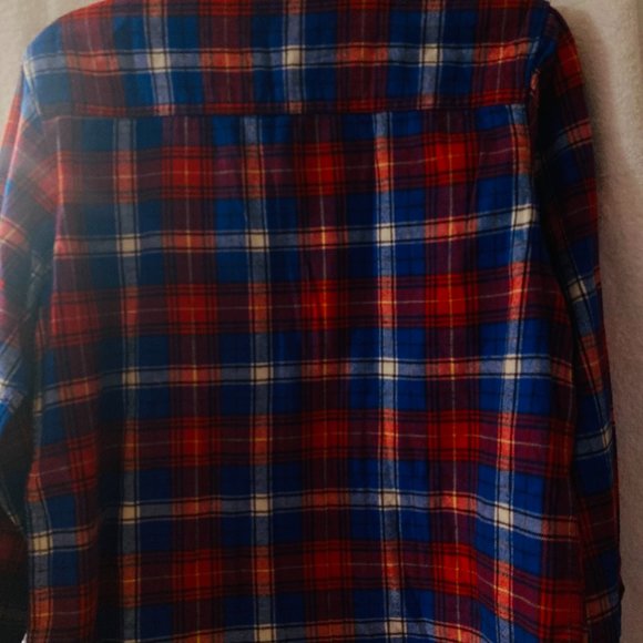 CARTERS KIDS NWT RED/WHITE/BLUE COTTON FLANNEL BUTTONDOWN SHIRT LONG SLEEVE SZ12 - Picture 7 of 8